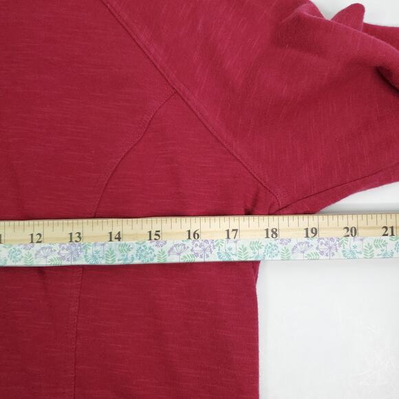 The North Face Med Women Burgundy Front Pocket Logo 1/2 Zip Long Sleeve Hoodie - Picture 7 of 9